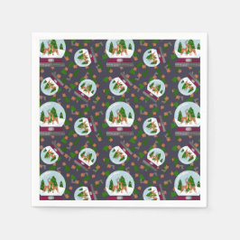 Guardanapo De Papel Reindeer Snow Globes