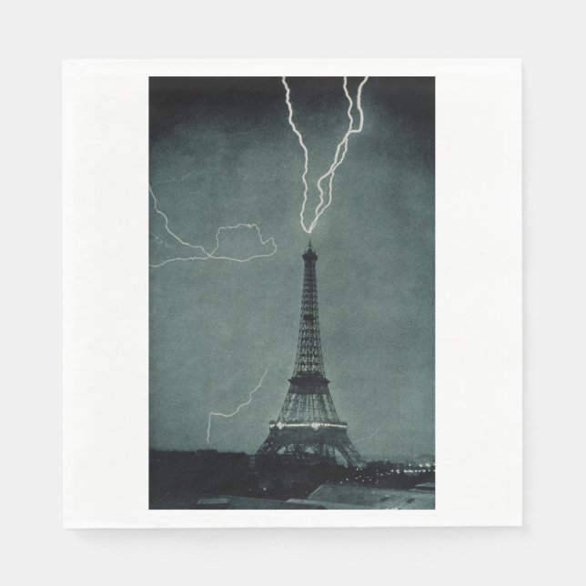 Guardanapo De Papel Relâmpago atingindo a Torre Eiffel (Frente)