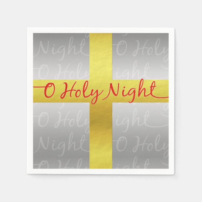 Guardanapo De Papel Religião Bonito da Cruz de Natal Cristã (Frente)