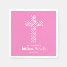 Guardanapo De Papel Religião de Menina Rosa Taffy