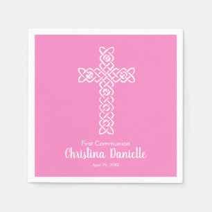 Guardanapo De Papel Religião de Menina Rosa Taffy