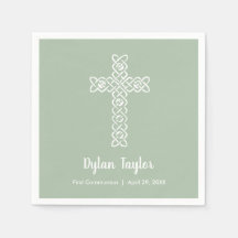 Religioso da Primeira Comunhão Verde da Cruz Branc