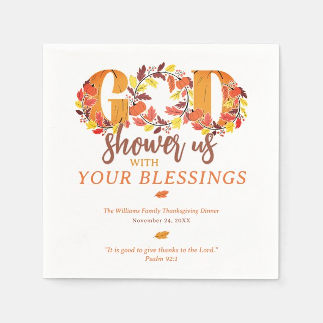 Guardanapo De Papel Religious Thanksgiving Dinner Faith Bible Quote (Frente)