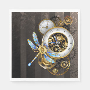 Guardanapo De Papel Relógio Steampunk com Dragonfly Mecânica