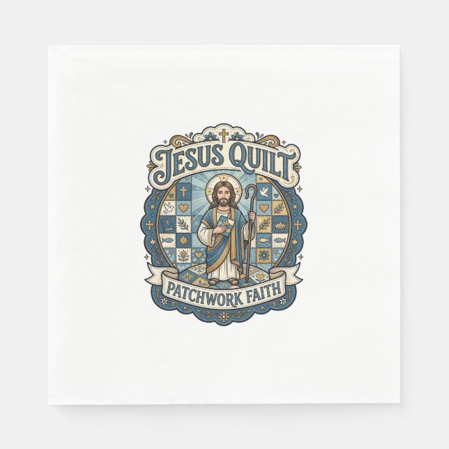 Guardanapo De Papel Remendo de Colcha de Jesus Fé Patchwork Jesus Colc (Frente)