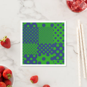 Guardanapo De Papel Remendo de Pontos Polka Verde Azul 