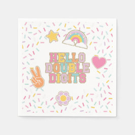 Guardanapo De Papel Remendo Pré-Hello Double Dígitos 10º Aniversário