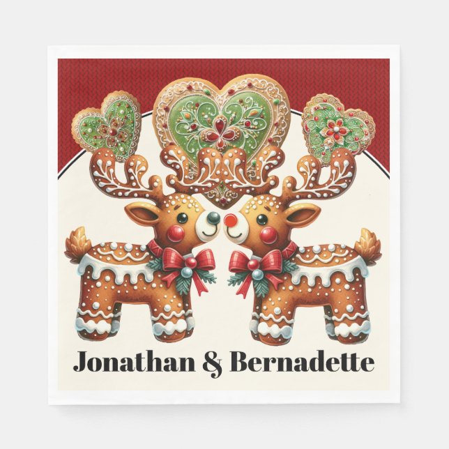 Guardanapo De Papel Renas Precisas de Amor (Frente)