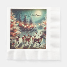 Renas Vintage e Luzes de Natal