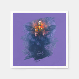 Guardanapo De Papel Renascimento. Esqueleto com asas ascensões