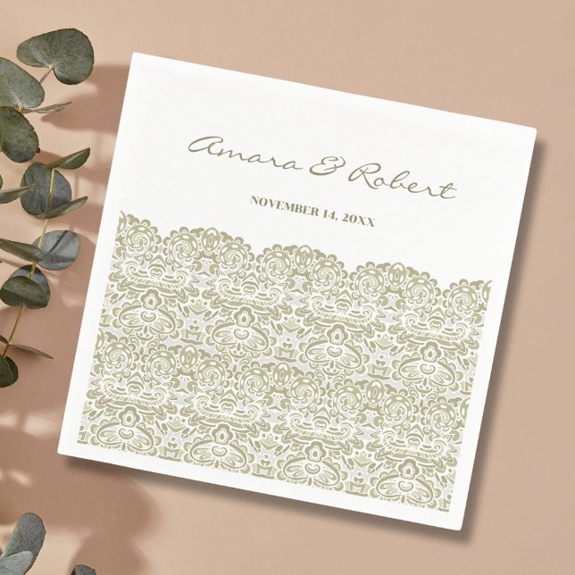 Guardanapo De Papel Renda bege elegante (Criador carregado)