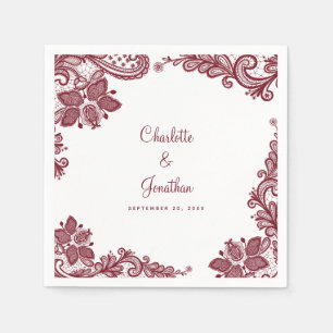 Guardanapo De Papel Renda Elegante Noivado Casamento Noiva & Noivo Ver