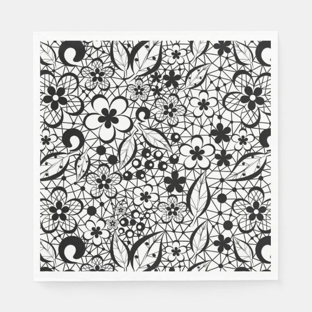 Guardanapo De Papel renda preta (Frente)