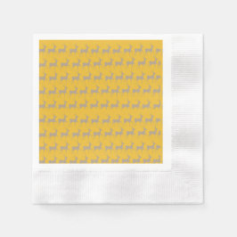 Guardanapo De Papel Rennes de Noël Fond Jaune Moutarde