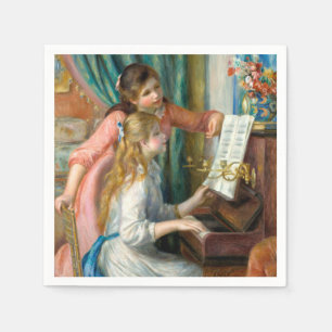 Guardanapo De Papel Renoir Duas Meninas ao Piano Impressão Música Arte