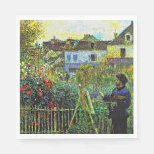 Guardanapo De Papel Renoir - Monet Painting em seu Jardim,