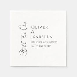 Guardanapo De Papel Renovação minimalista de votos 10º aniversário de 