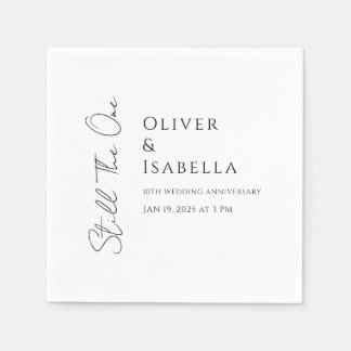Guardanapo De Papel Renovação minimalista de votos 10º aniversário de