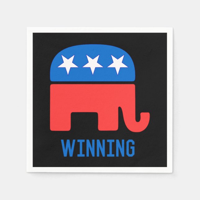 Guardanapo De Papel Republican GOP Elephant Winning (Frente)