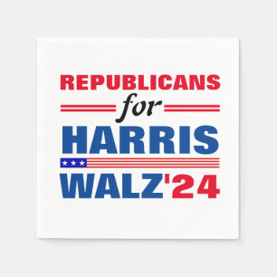 Guardanapo De Papel Republicanos por Harris Walz Red Blue