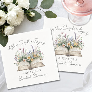 Guardanapo De Papel Reservar Novo Capítulo Chá de Noiva Wildflower