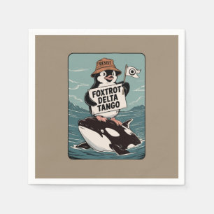 Guardanapo De Papel Resista ao Ativismo de Pinguim Protesto Vintage 