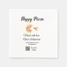 Guardanapo De Papel Restaurante de pizza café pizzaria digitalize códi