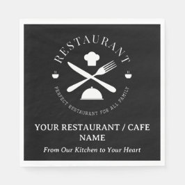 Guardanapo De Papel Restaurante Personalizado ou Café ou Diner Preto