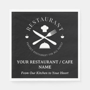 Guardanapo De Papel Restaurante Personalizado ou Café ou Diner Preto