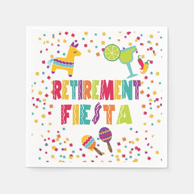 Guardanapo De Papel Retirement Fiesta Paper Napkins - Branco (Frente)