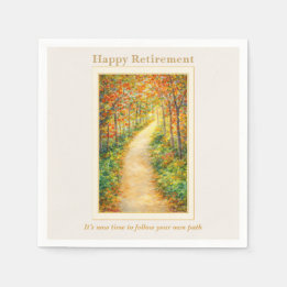 Guardanapo De Papel Retirement Napkin | Autumn Path Countryside Scene