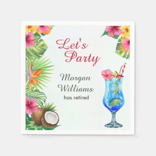 Guardanapo De Papel Retirement Tropical Summer Dine & Cocktail Party