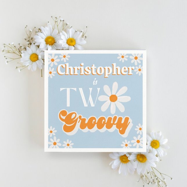 Guardanapo De Papel Retrair Dois segundos aniversários Groovy Boys (Criador carregado)