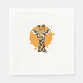 Guardanapo De Papel Retrato Animal Abstrato de Giraffe Amarelo