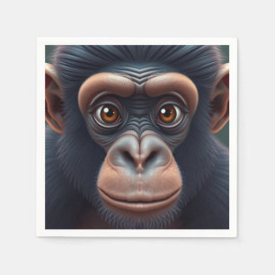 Guardanapo De Papel Retrato de anime chimpanzé doido e engraçado