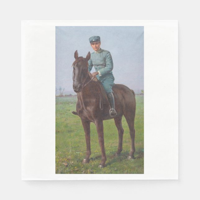 Guardanapo De Papel Retrato de Attilio Triboletti (Soldado de Cavalari (Frente)