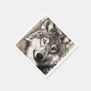 Guardanapo De Papel Retrato de lobo