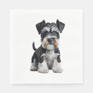 Guardanapo De Papel Retrato de Puppy Schnauzer Miniatura HD Adorável -
