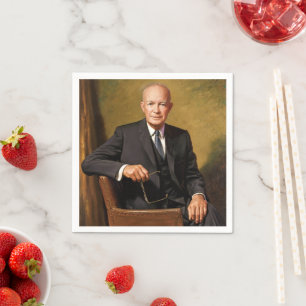 Guardanapo De Papel Retrato do Presidente Dwight Eisenhower na Casa Br