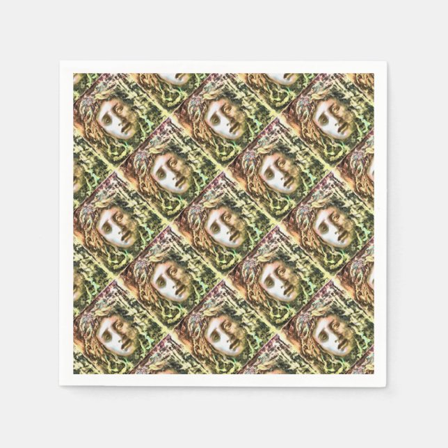 Guardanapo De Papel Retrato Medusa de um Gorgão (Frente)