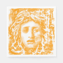 Retrato Medusa Em Toneladas Amarelas Ricas