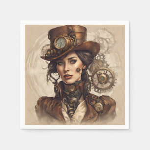 Guardanapo De Papel Retrato vitoriano Steampunk de uma mulher