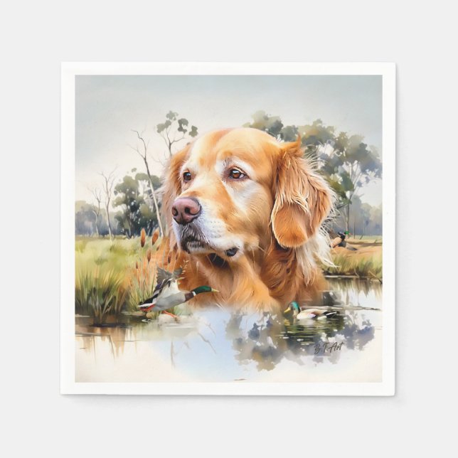 Guardanapo De Papel Retriever de ouro (Frente)