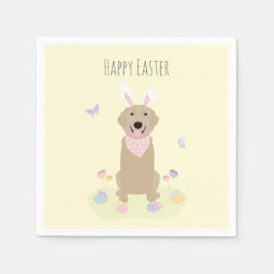 Guardanapo De Papel Retriever de Ouro Bunny do felz pascoa