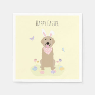 Guardanapo De Papel Retriever de Ouro Bunny do felz pascoa