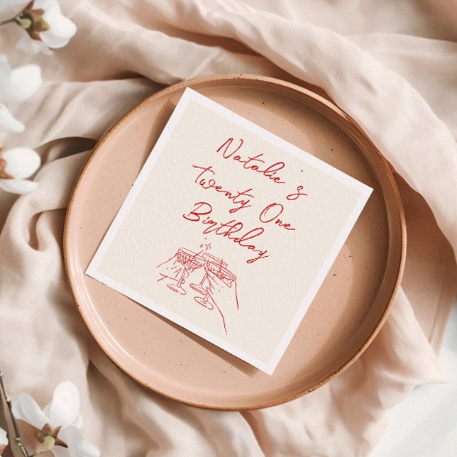 Guardanapo De Papel Retro 21 ruas Desenhou Festa de aniversário Divert (Criador carregado)