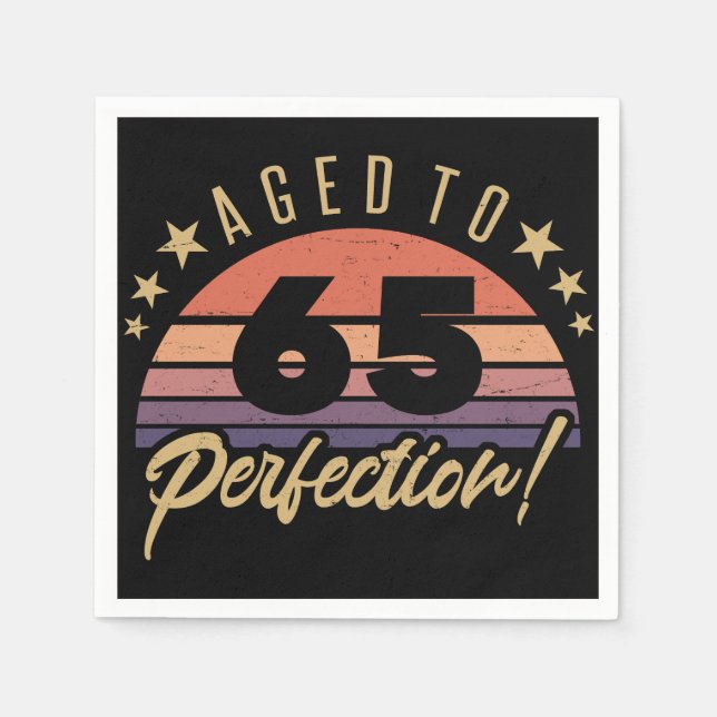 Guardanapo De Papel Retro 65º Aniversário Humor (Frente)