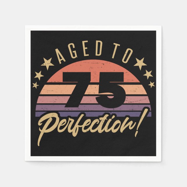 Guardanapo De Papel Retro 75º Aniversário Humor (Frente)