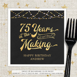 Guardanapo De Papel Retro 75. º aniversário 75 anos nas luzes do Fazer