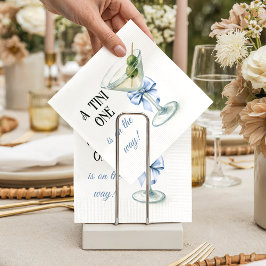 Guardanapo De Papel Retro A Tini One Martini Blue Bow Boy Baby Shower